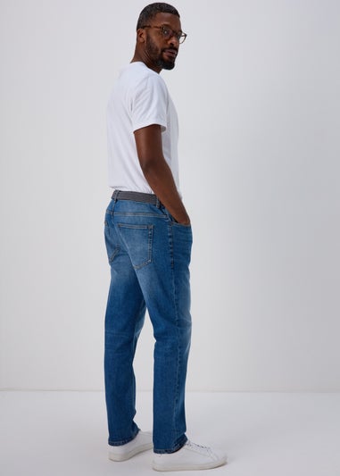 Lincoln Blue Belted Jeans