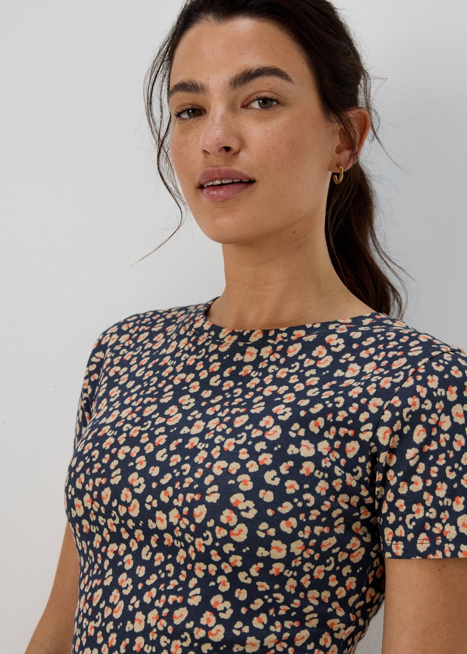 Navy Leopard Print Perfect T-Shirt