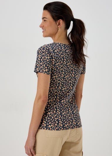 Navy Leopard Print Perfect T-Shirt