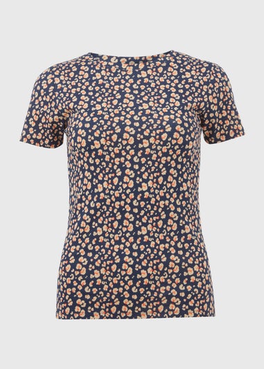 Navy Leopard Print Perfect T-Shirt