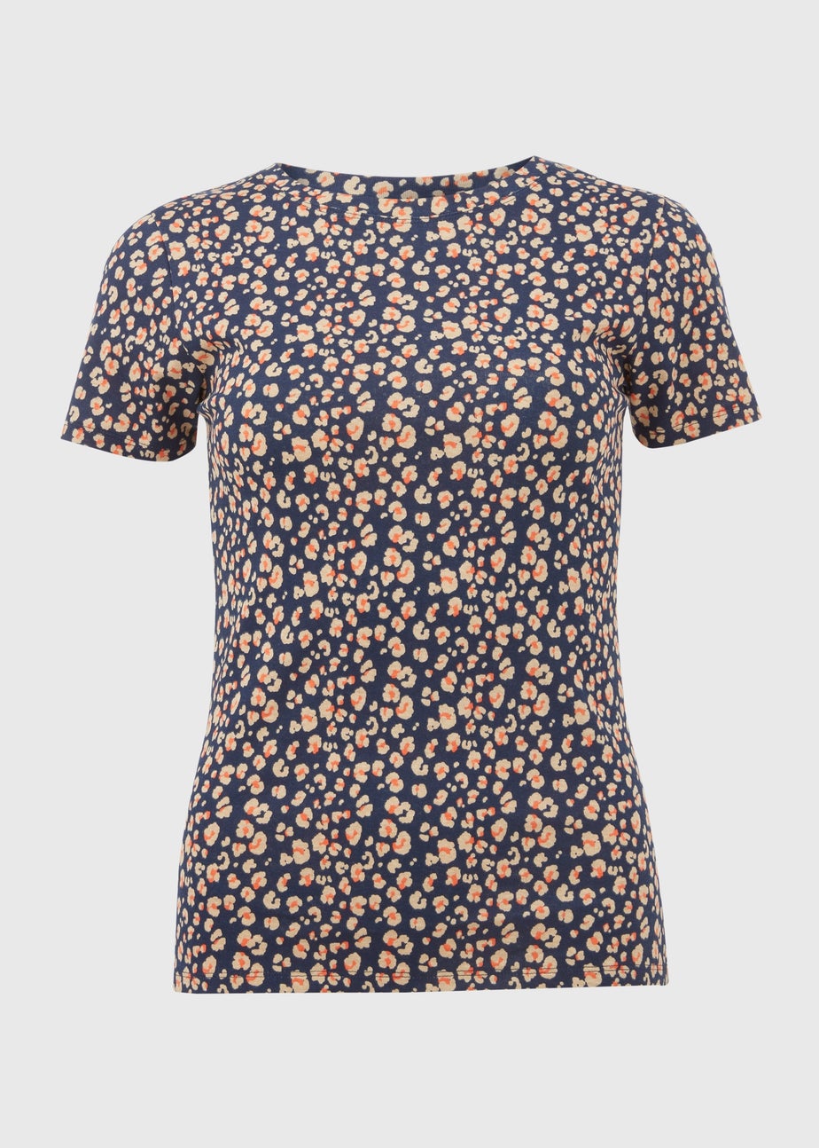 Navy Leopard Print Perfect T-Shirt