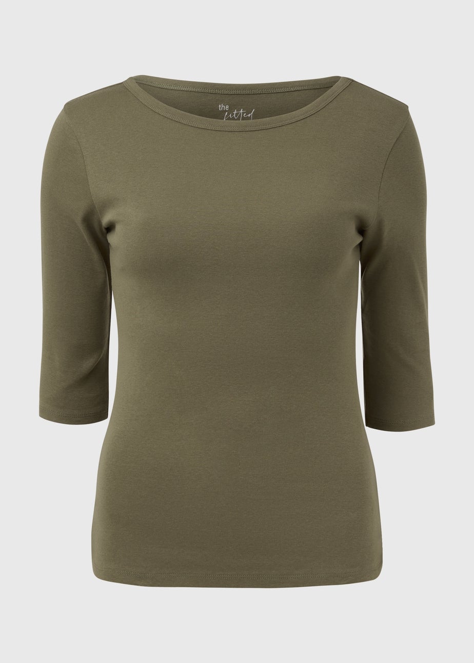 Khaki 3/4 Sleeve T-Shirt