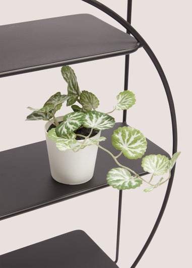 Black Metal Round Shelf (44x44x10cm)