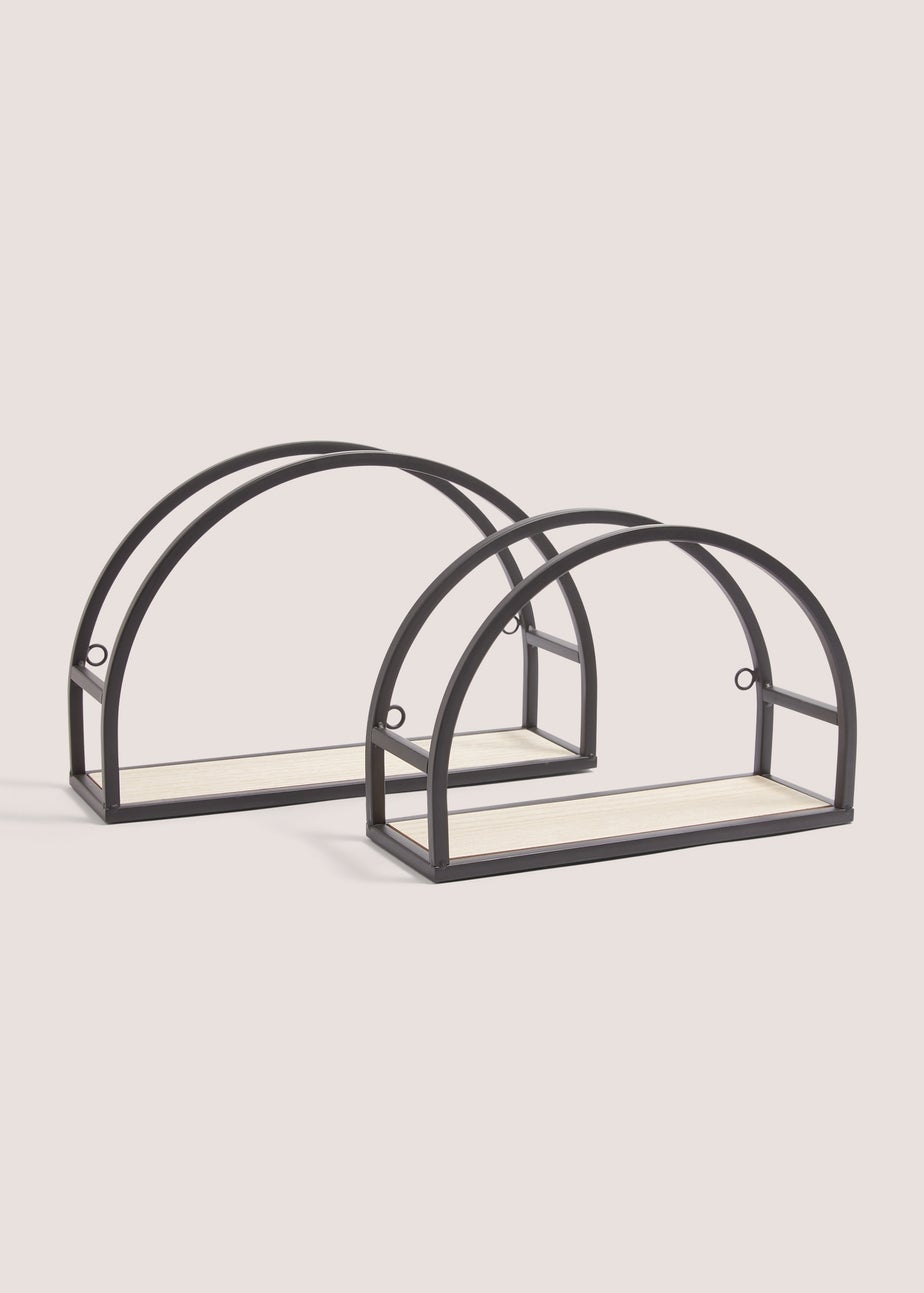 2 Rounded Metal Shelves (30cm x 30cm x 21.5cm)