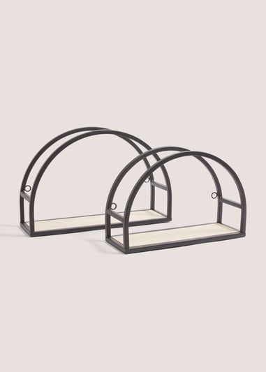 2 Rounded Metal Shelves (30cm x 30cm x 21.5cm)