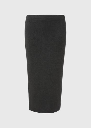 Charcoal Soft Touch Midi Skirt