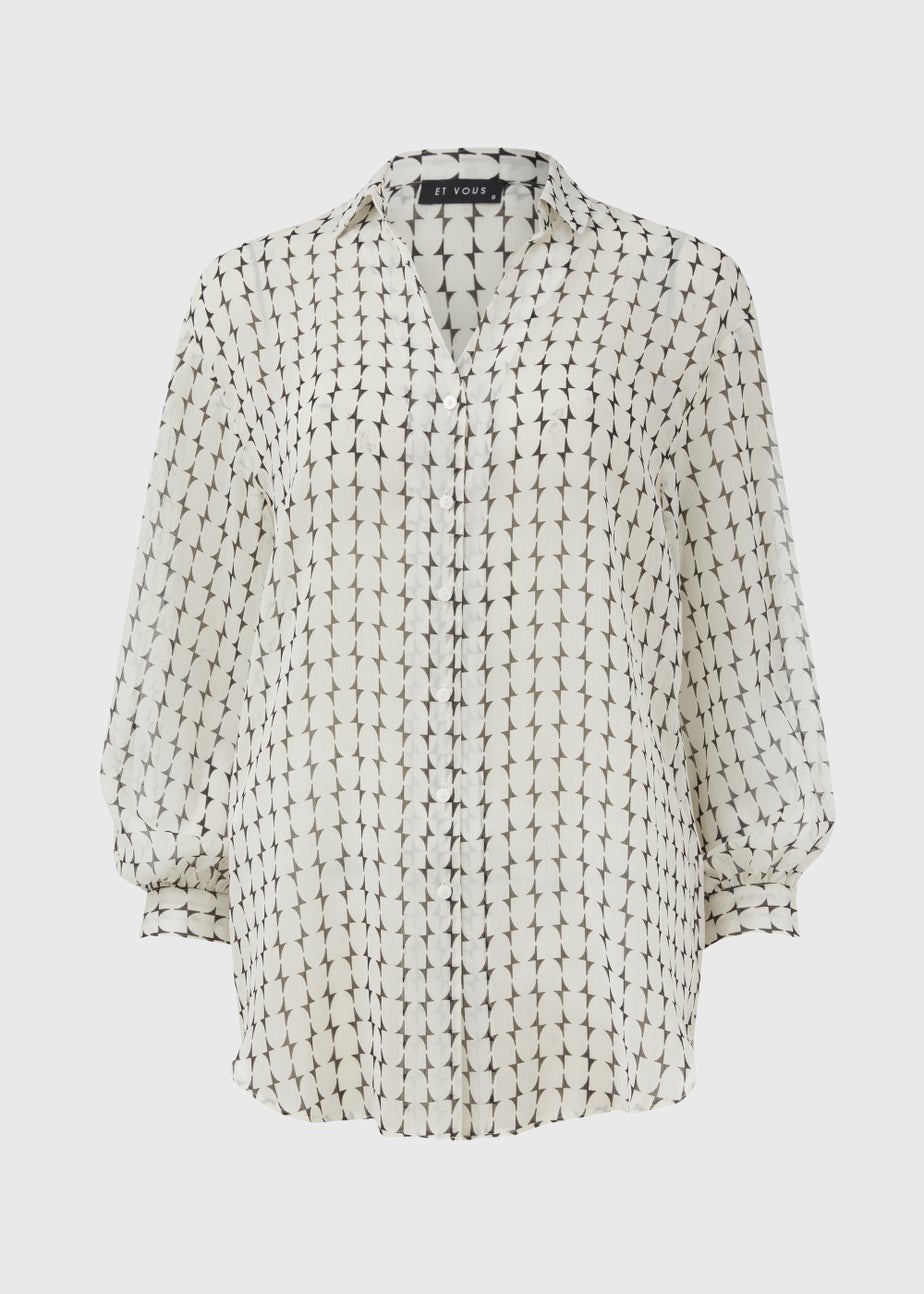 Et Vous Black Print Yoryu Blouse