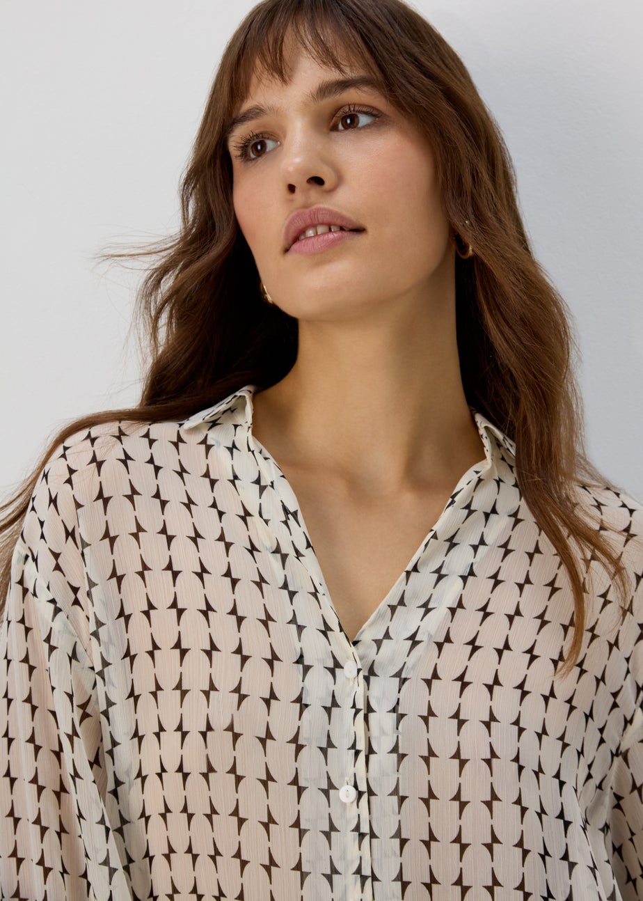 Et Vous Black Print Yoryu Blouse