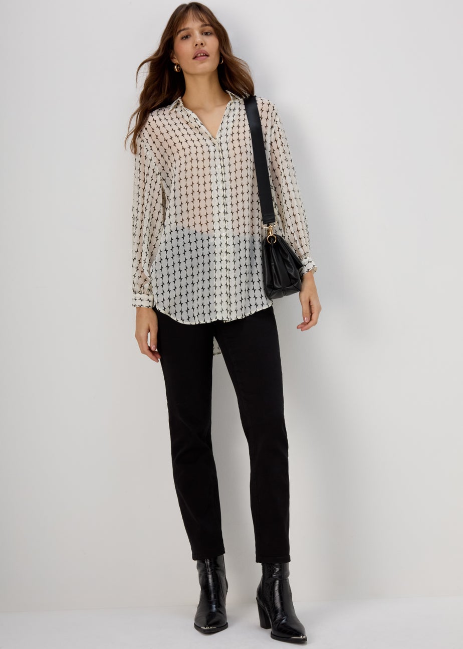 Et Vous Black Print Yoryu Blouse