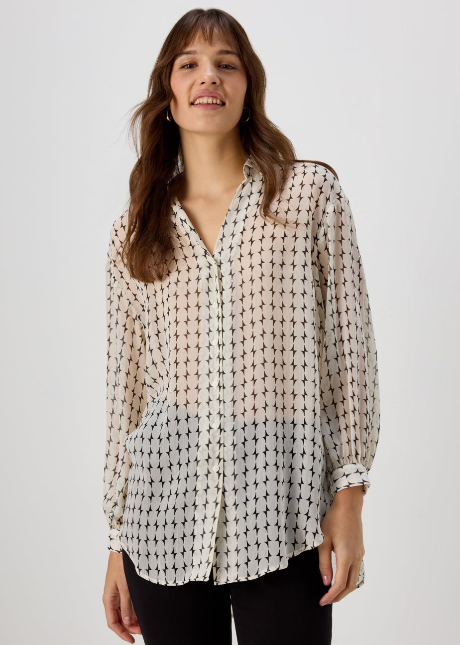 Et Vous Black Print Yoryu Blouse