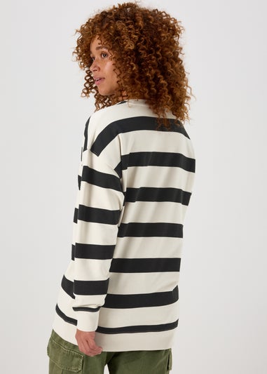 Black & Cream Stripe Sweatshirt
