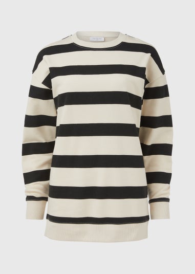 Black & Cream Stripe Sweatshirt
