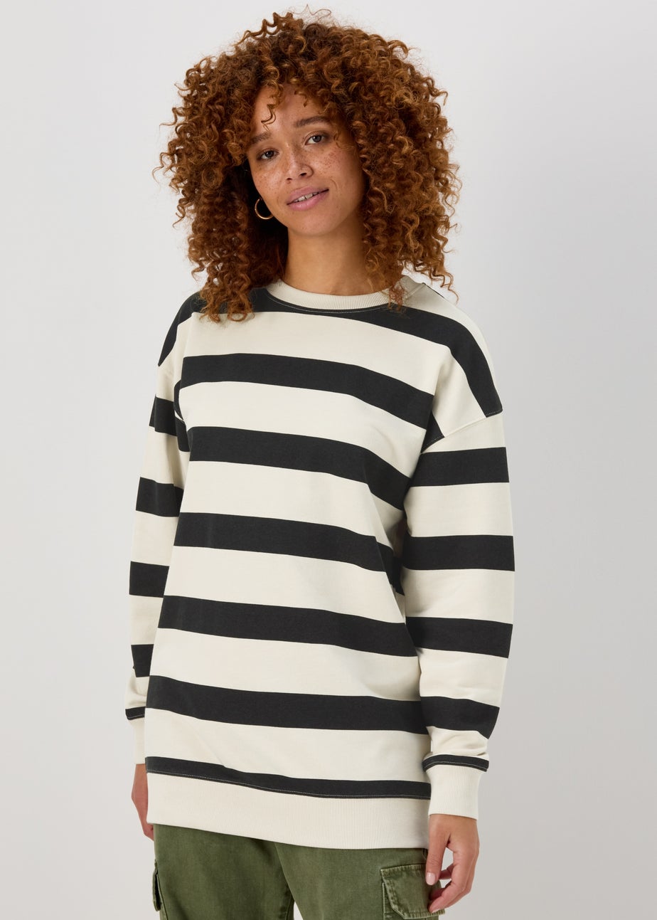 Black & Cream Stripe Sweatshirt