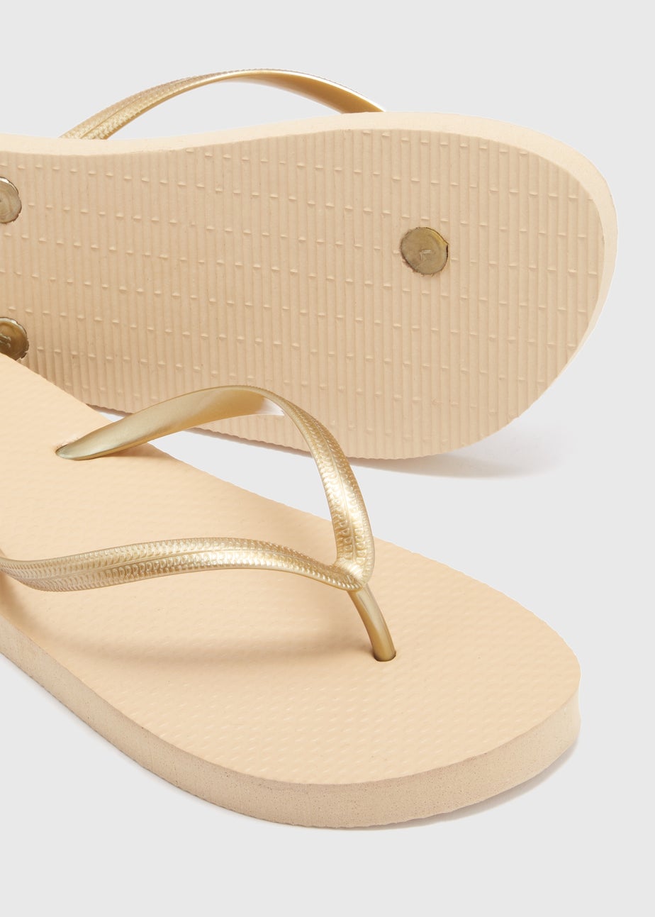 Gold Flip Flops