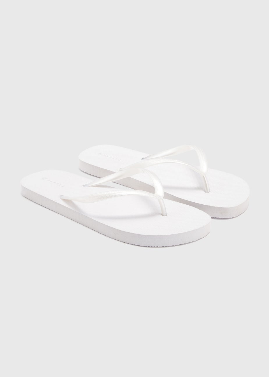 White Flip Flops