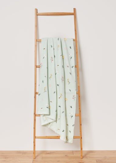 Green Bee Floral Throw (130cm x 150cm)
