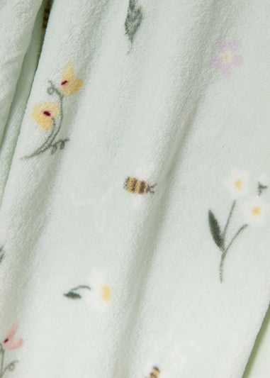 Green Bee Floral Throw (130cm x 150cm)
