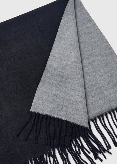 Grey Reversible Tassle Scarf