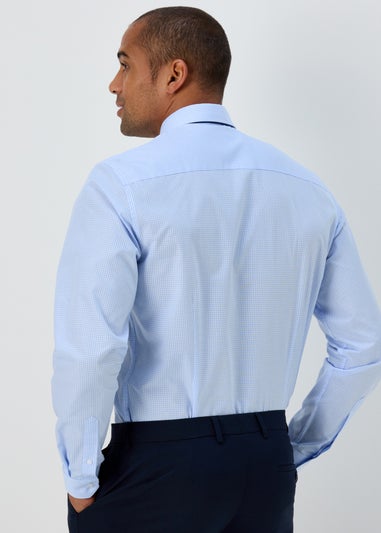 Taylor & Wright Blue Mini Check Slim Fit Shirt & Tie