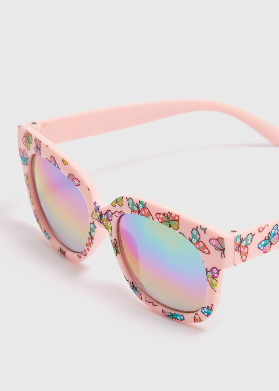 Girls Multicolour Butterfly Wide Eye Sunglasses
