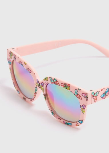 Girls Multicolour Butterfly Wide Eye Sunglasses