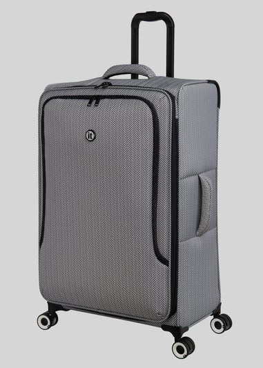 IT Luggage Black & White Trulite Herringbone Suitcase