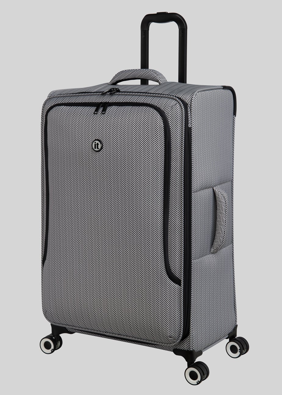 IT Luggage Black & White Trulite Herringbone Suitcase