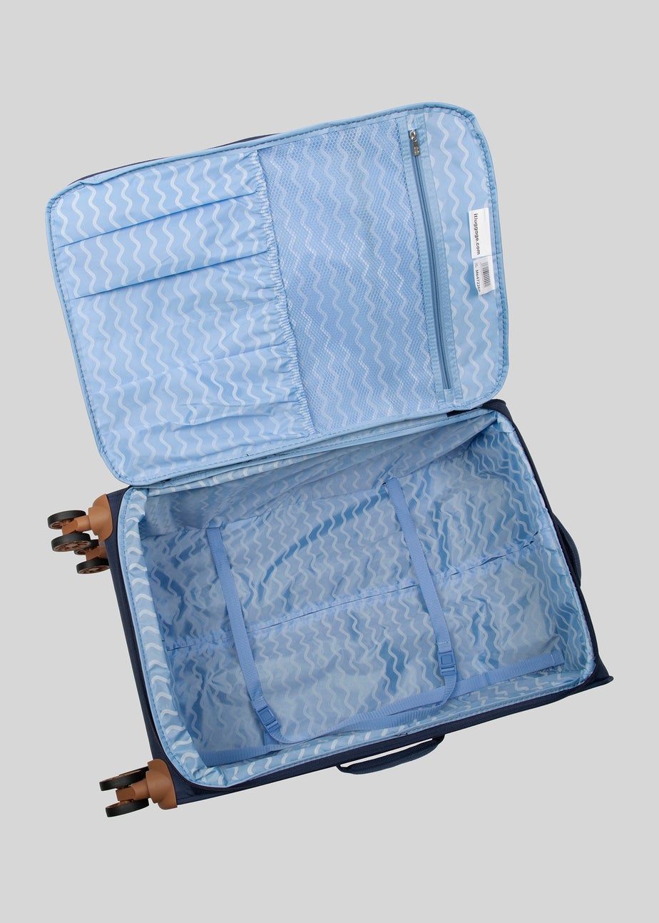 IT Luggage Navy Stripe Trulite Suitcase
