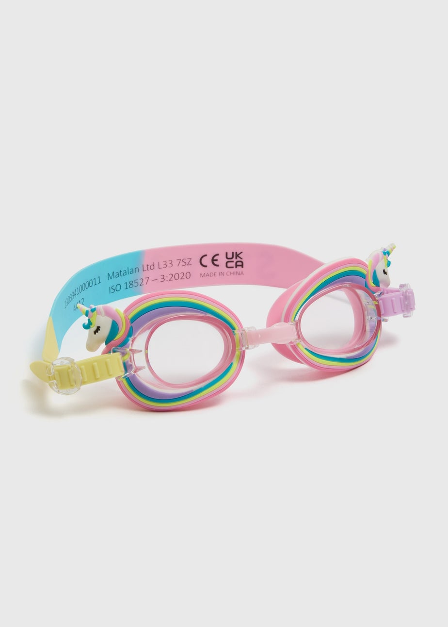 Girls Pink Unicorn Swimming Goggles (3+yrs)
