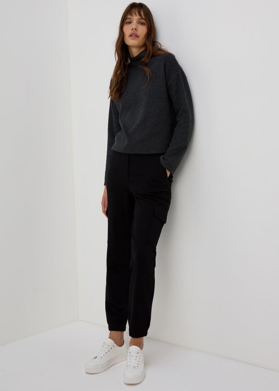 Papaya Petite Charcoal High Neck Top