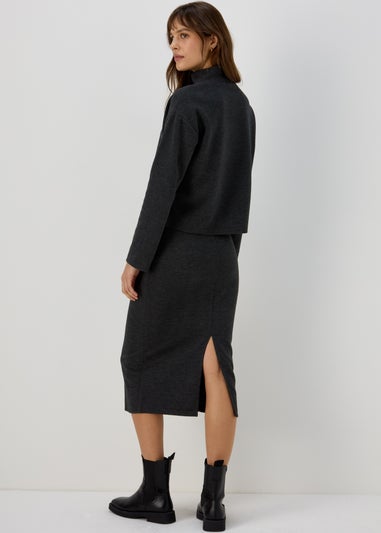 Papaya Petite Charcoal High Neck Top