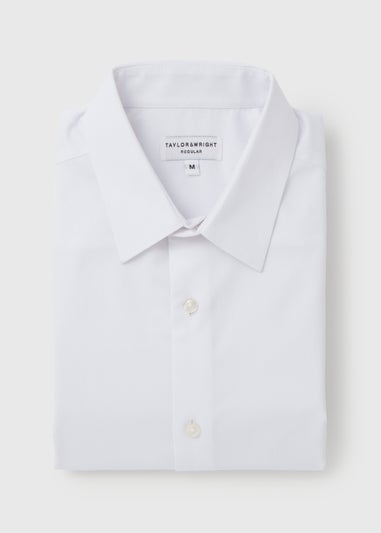 Taylor & Wright White Textured Regular Fit Shirt