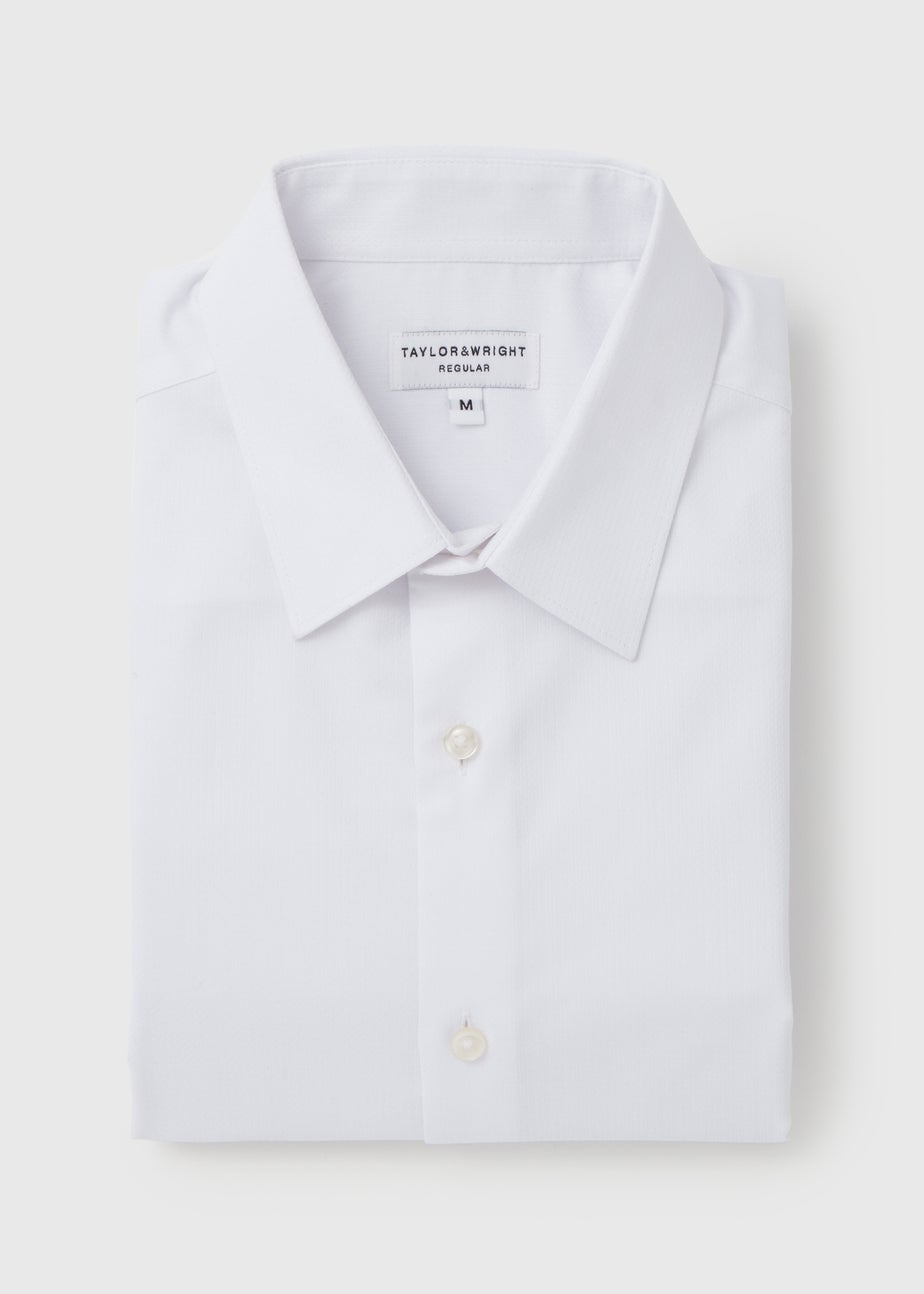 Taylor & Wright White Textured Regular Fit Shirt
