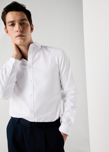 Taylor & Wright White Textured Regular Fit Shirt