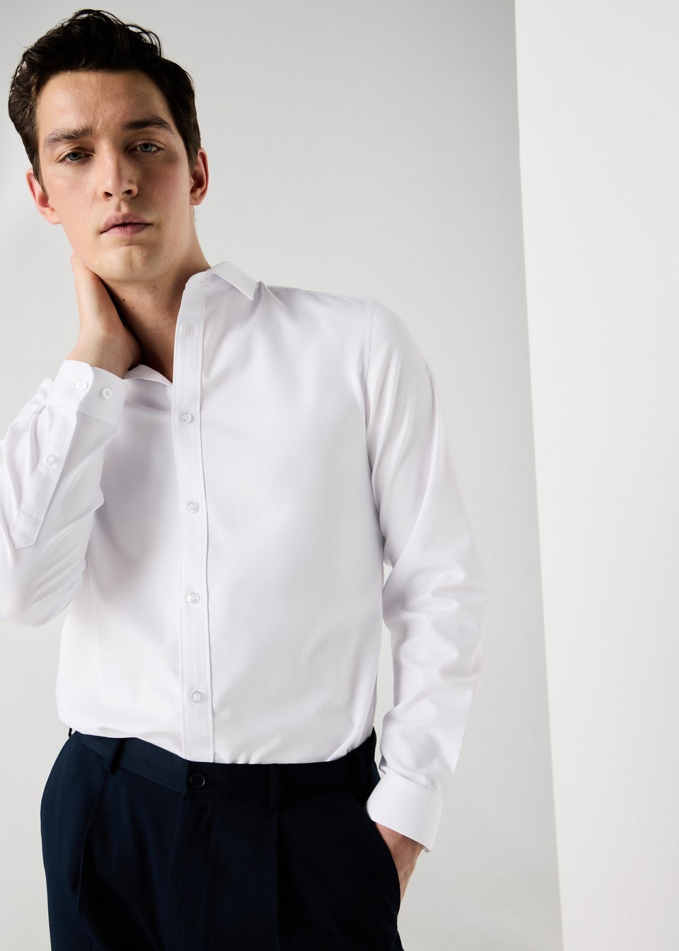 Taylor & Wright White Textured Regular Fit Shirt