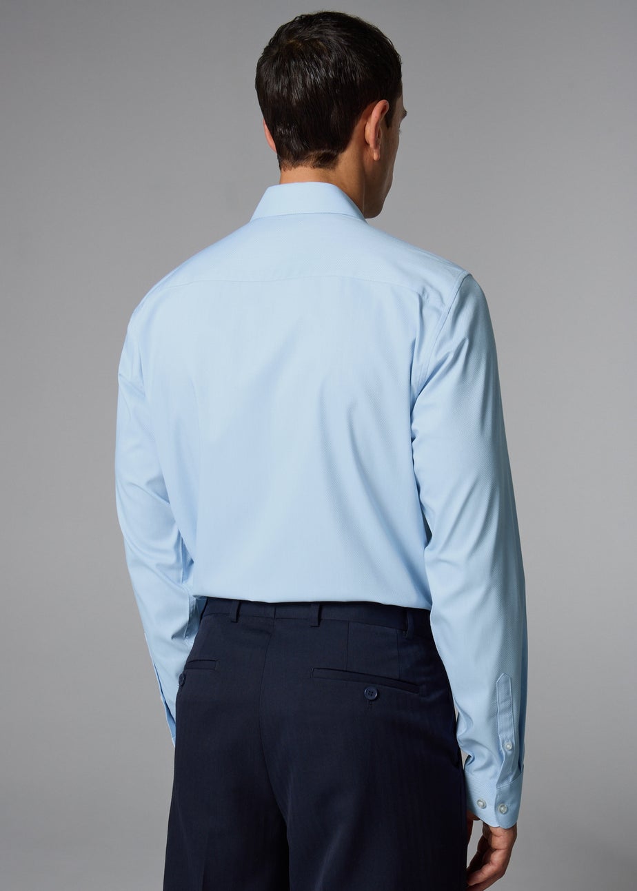 Taylor & Wright Blue Textured Regular Fit Shirt