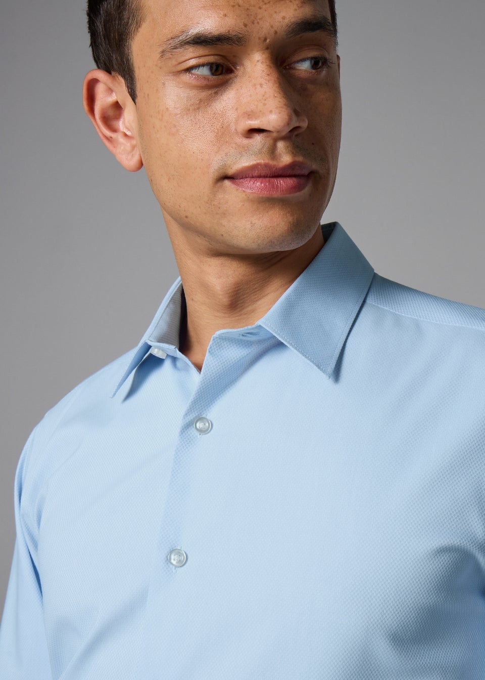 Taylor & Wright Blue Textured Regular Fit Shirt