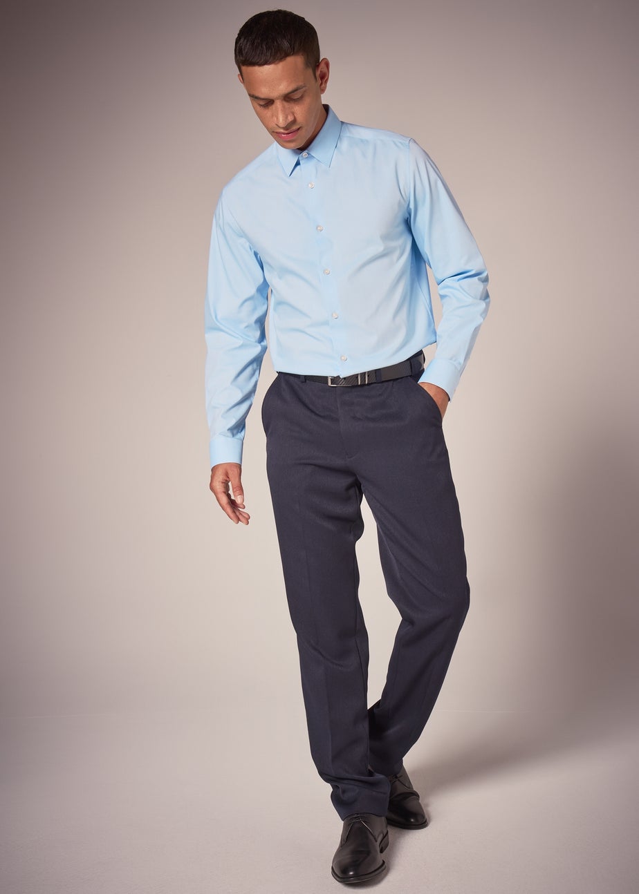 Taylor & Wright Blue Textured Regular Fit Shirt