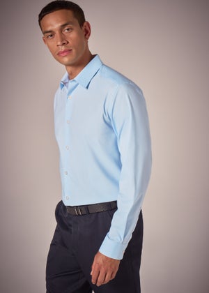 Taylor & Wright Blue Textured Regular Fit Shirt