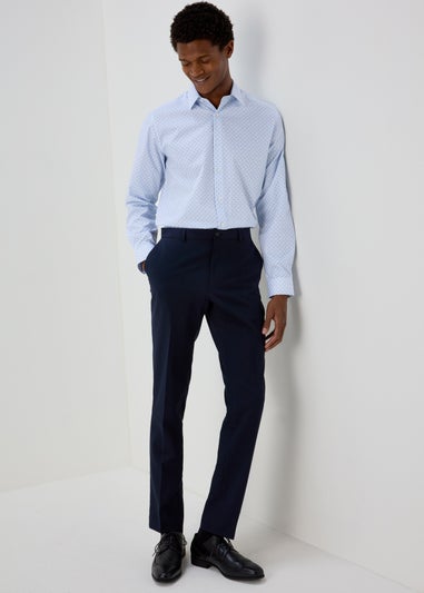 Taylor & Wright Blue Geo Diamond Print Long Sleeve Shirt