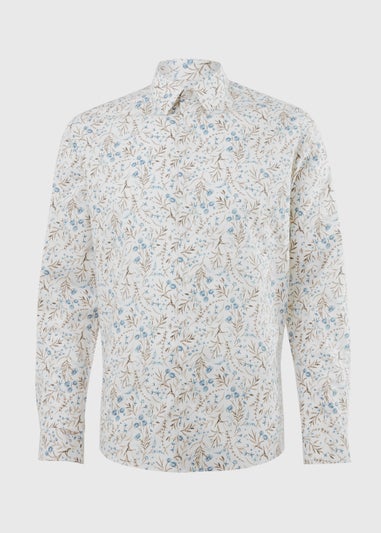 Taylor & Wright White Floral Print Long Sleeve Shirt