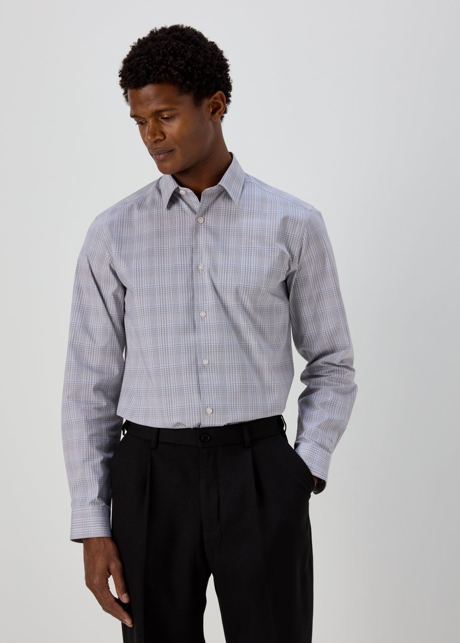 Taylor & Wright Grey & Blue Regular Fit Shirt