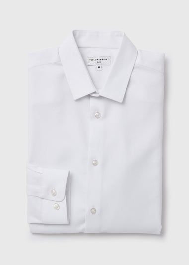 Taylor & Wright White Slim Fit Twill Shirt