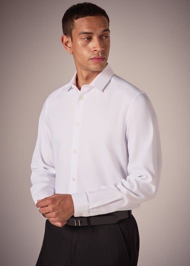 Taylor & Wright White Slim Fit Twill Shirt