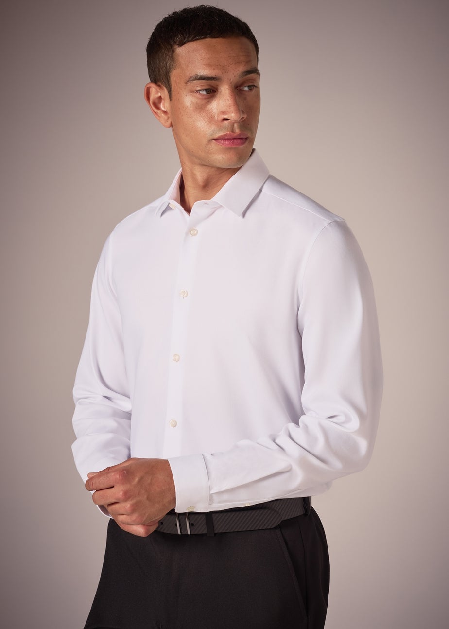 Taylor & Wright White Slim Fit Twill Shirt