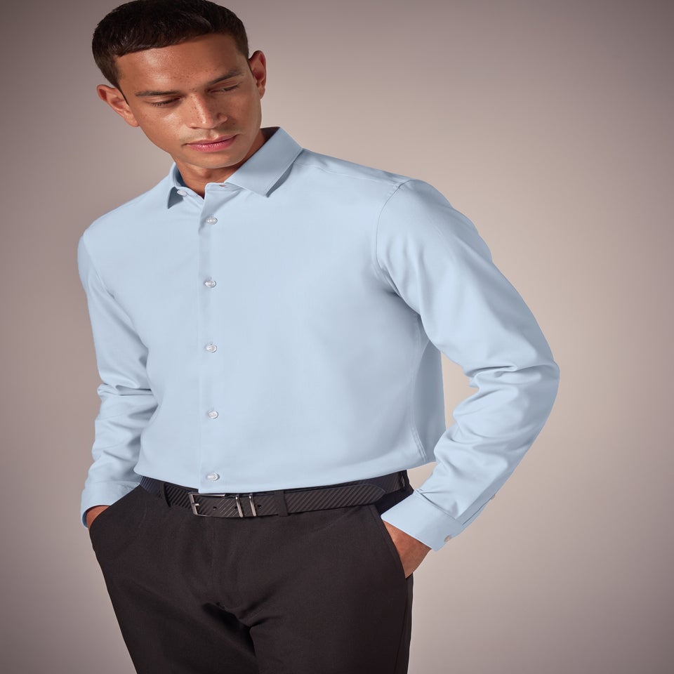 Taylor & Wright Blue Slim Fit Twill Shirt