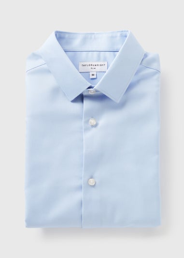 Taylor & Wright Blue Slim Fit Twill Shirt