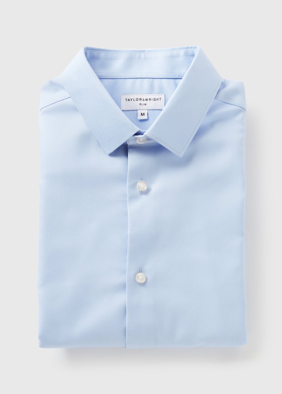 Taylor & Wright Blue Slim Fit Twill Shirt