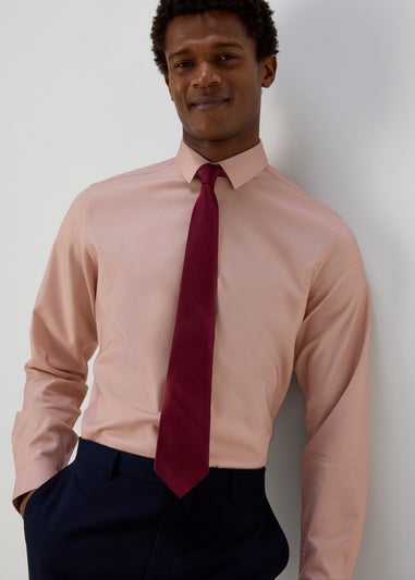 Taylor & Wright Pink Slim Fit Twill Shirt
