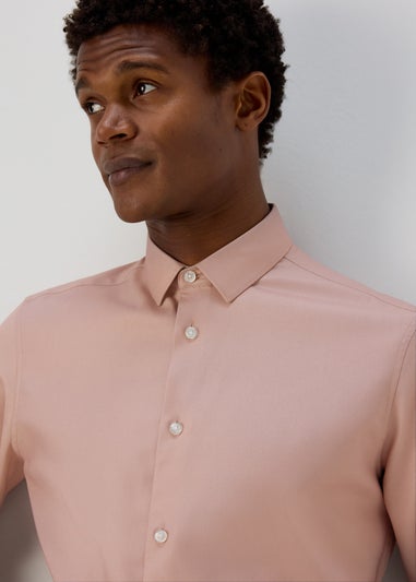 Taylor & Wright Pink Slim Fit Twill Shirt